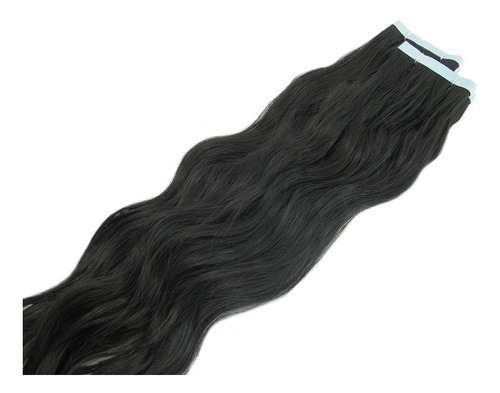 Mega Hair Castanho Ond. Fita Adesiva  50cm - 1 Telas