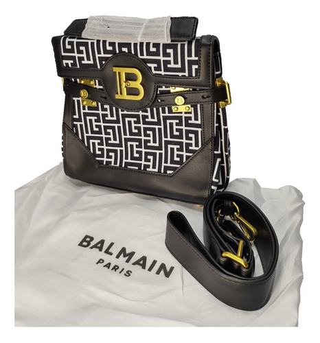 Bolsa Mujer Crossbody Balmain Blanco Y Negro G5