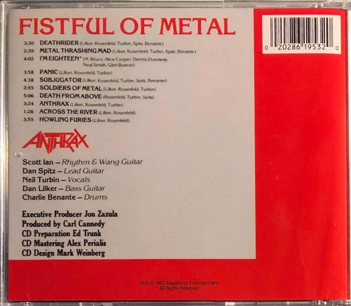 Anthrax - Fistful Of Metal ( C D Ed. U S A)