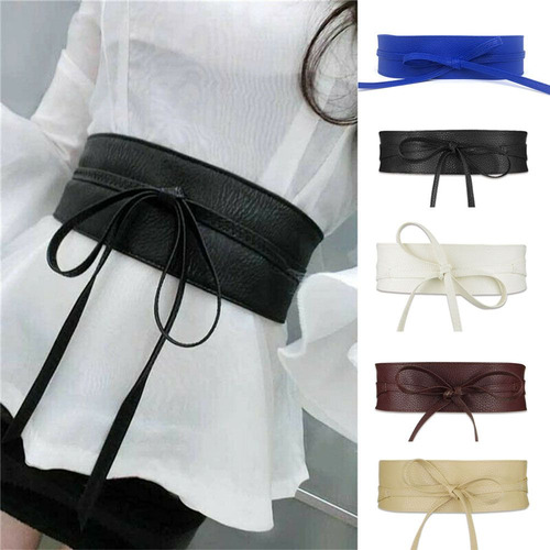 Vestido Elástico Ancho Con Cinturón De Cintura A Juego Para