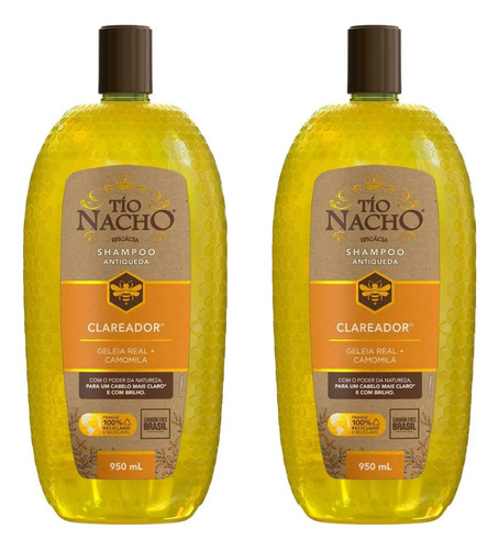 Shampoo Tio Nacho 950ml Antiqueda Clareador - Kit C/2un