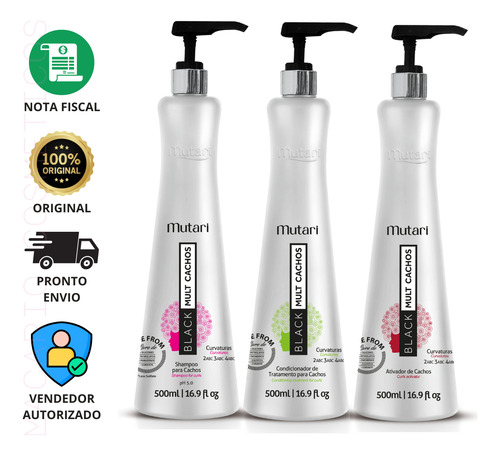 Shampoo Para Cachos E Condicionador Trat E Ativador Mutari