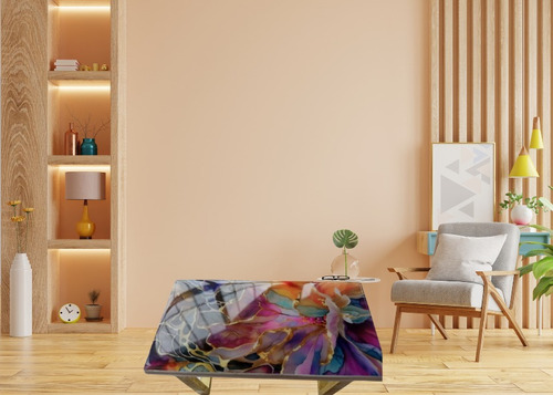 Mesa De Centro Rectangular Coral Claro
