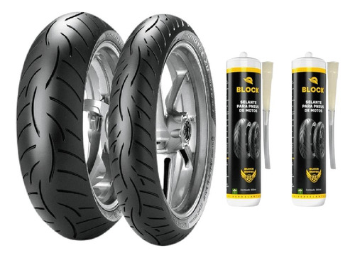 Par Pneu 120/70r17 + 180/55r17 Zr Tl Z8 Metzeler + Selantes