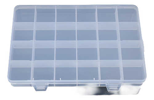 24 Compartimentos Caja Plástica Joyas Caso Grano Almacenamie
