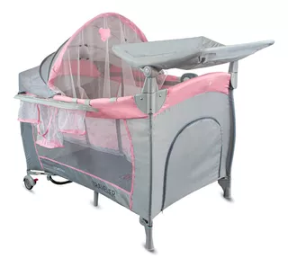 Cuna Corral Bebé Traveler Bebesit 6044bk - 6044p Color Rosa