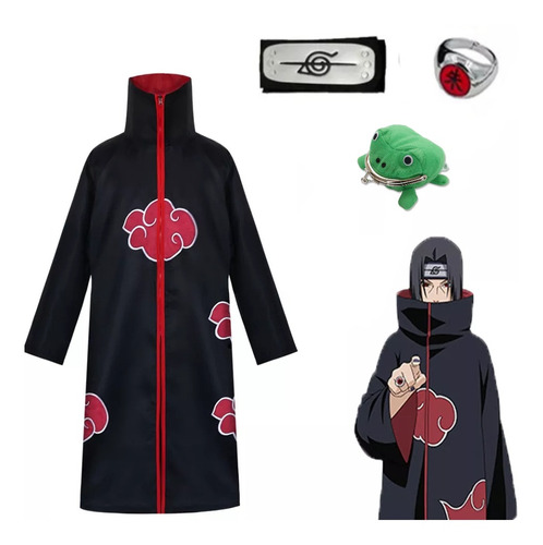 Capa De Akatsuki De Itachi De 4 Piezas Cosplay Anime Kawaii