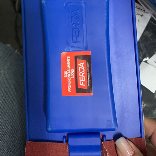 Lixadeira Manual Taco 20x11 Fixa 1/2 Lixa Plástico Cor Azul