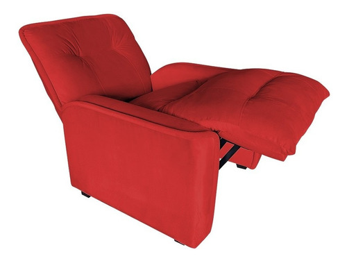 Poltrona Do Papai Reclinável Orion Suede Vermelho