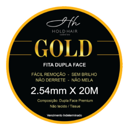 Fita Gold Dupla Face A Prova D'água Hold Hair 2,54mmx20m