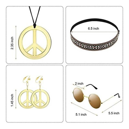 Unittype 60s 70s Mujeres Hippie Disfraz Bottom Boho Flared P