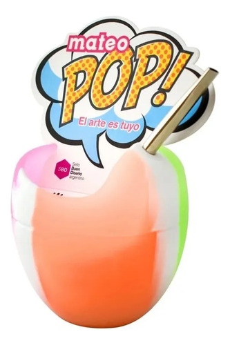 Mate C/ Bombilla Acero Inoxidable Mateo Pop Silicona Termico Color Candy