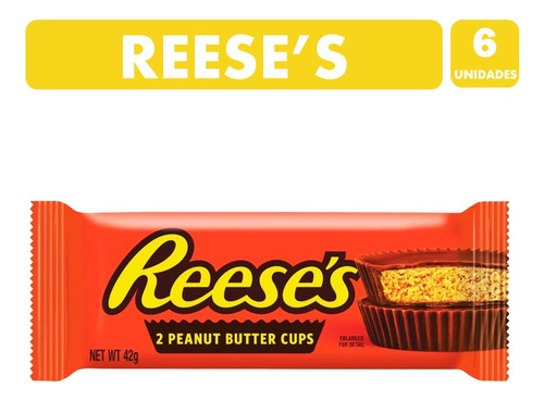 Reeses Sabor Maní - Clásico Envase Naranjo (pack Con 6 Un)