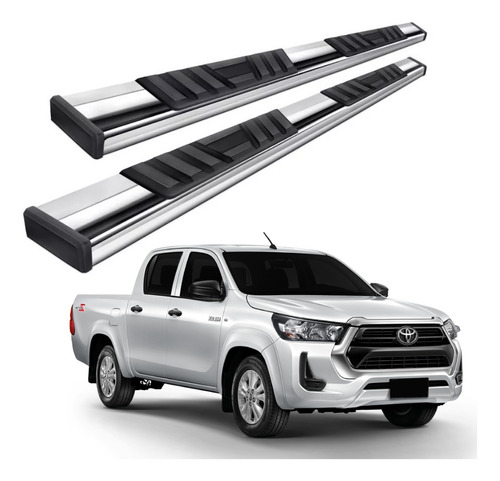 Estribos Serie 300 Acero Inox Toyota Hilux 2016 - 2023 