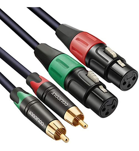 Jomley Xlr A Cable Rca, Heavy Duty Dual Xlr Hembra A Dual Rc