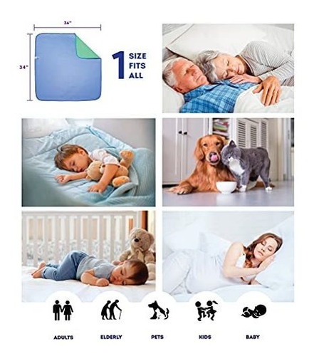 Pajas Lavables 34 X 36 Paquete De 2 Almohadillas De Inc...