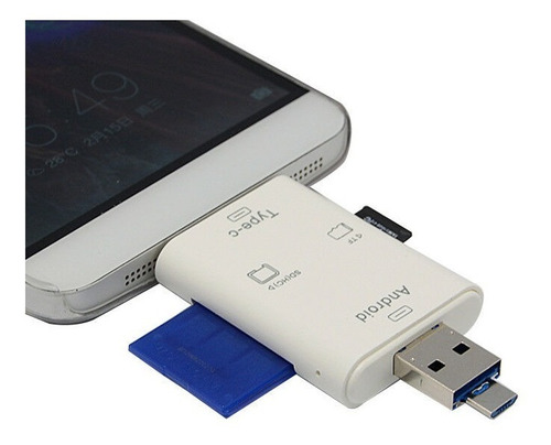 Imagen 7 de 8 de Lector De Tarjetas 3 En 1 Otg Tipo C Micro Usb Usb 2.0 Tf Sd