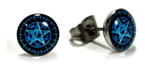 8mm Acero Inoxidable Post Pendientes Stud Azul De Estrellas 