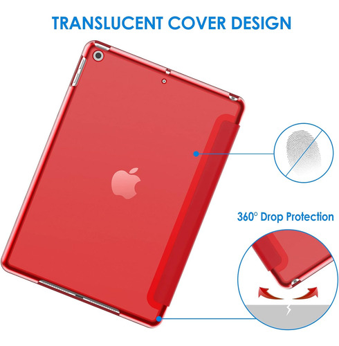 Funda Jetech, Para iPad 10.2'', Generacion 7 / 8 / 9, Rojo