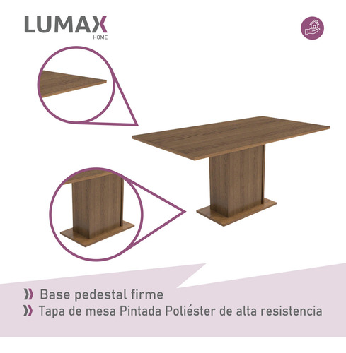 Juego De Comedor Con Tablero De Madera Y 6 Sillas Sintéticas