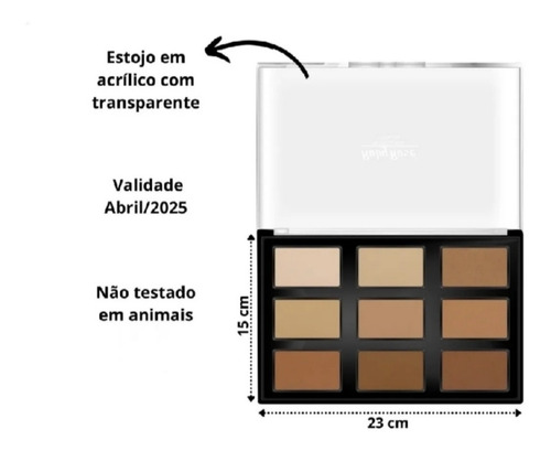 Imagem 2 de 7 de Paleta De Pó Facial Contorno Ruby Rose Profissional