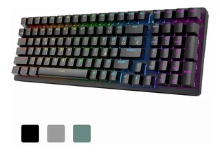 Teclado gamer Free Wolf K3 QWERTY Eje verde español color negro con luz RGB