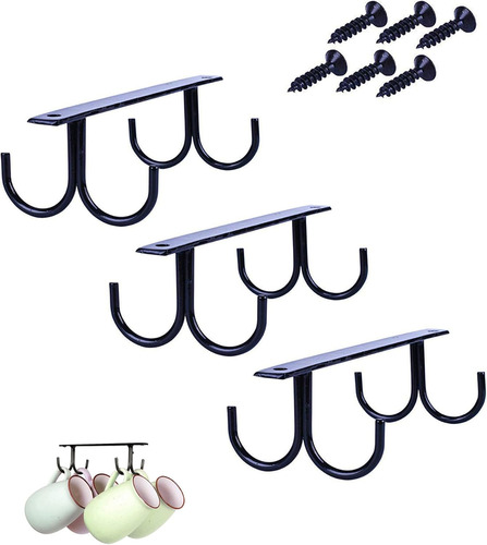 Soporte De Tazas Bajo Gabinete 12 Ganchos Para Tazas Soporte