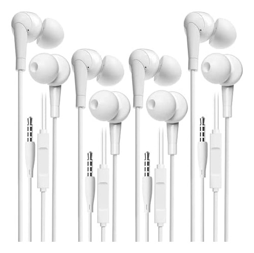 Wired Earbuds With Microphone 4 Pack, Wired Earphones W...