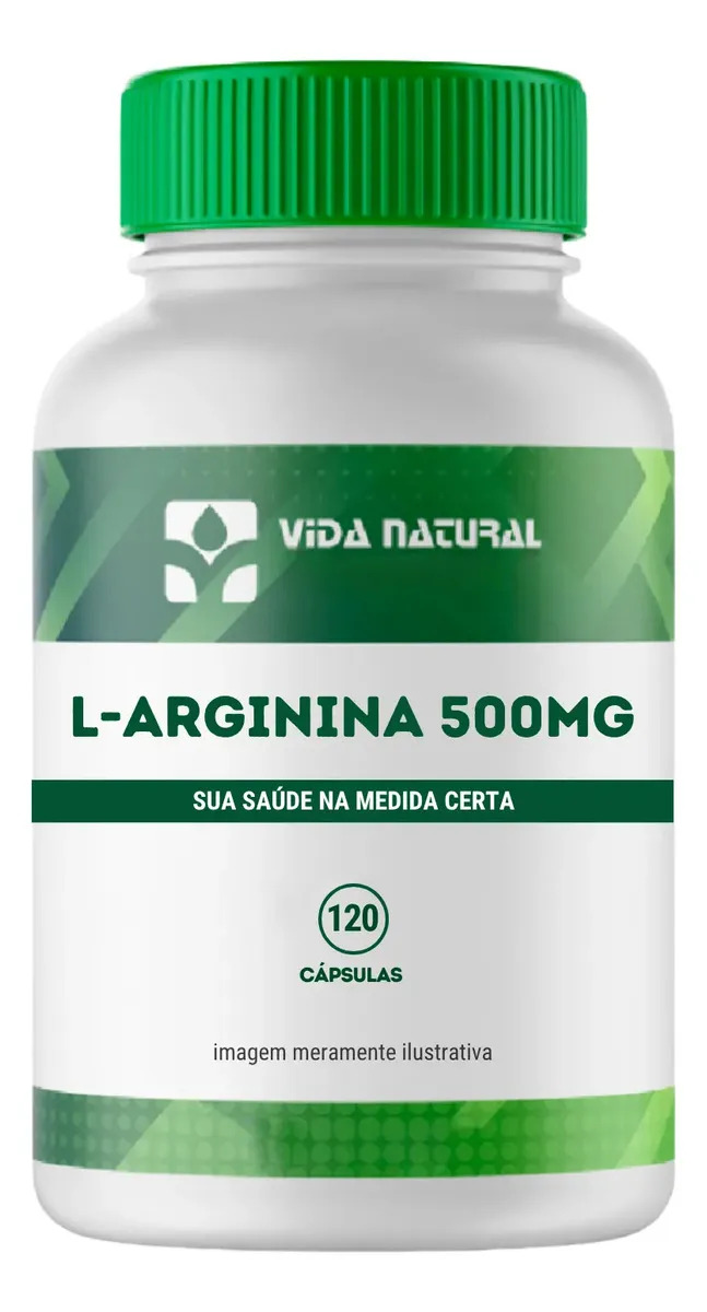 L-arginina 500mg 120 Cápsulas Arginina Aminoácido Sabor Sem sabor