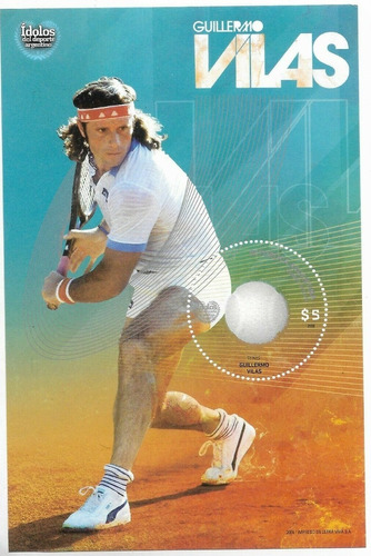 2009 Idolos- Guillermo Vilas- Tenis- Argentina (bloque) Mint