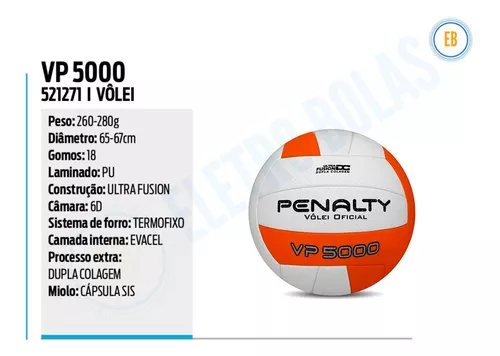 Bola Vôlei Penalty VP 5000 - Amarelo/Roxo/Preto - Bola Vôlei