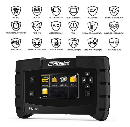 Inj-103 Scanner Automotivo Profissional Injetronics