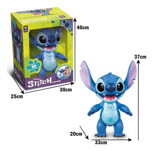 Stitch Boneco Grande Com Fala Lilo Stitch Articulado Disney