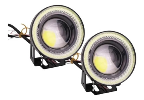 Juego De Faros De Led Auxiliares Led 7.5cm Ojo De Angel 12v