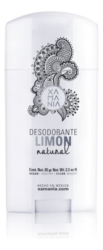 Desodorante Limón Barra 65g Xamania Vegan Sin Parabenos 