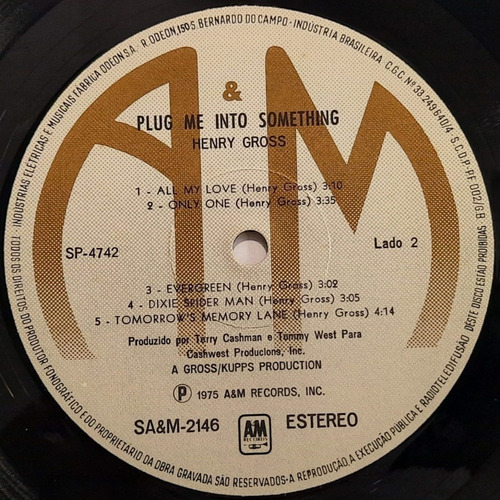 Lp - Henry Gross - Plug Me Into Something - 1975 A&m Records (Usado)
