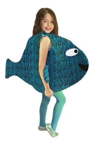 Disfraz De Pescado Azul Primavera Gordito Unisex Infantil