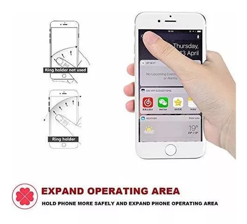 2 anillos para teléfono celular, soporte de dedo con rotación de 360°,  anillo universal para teléfono móvil para iPhone X 8 7 Plus 6S 6, Samsung