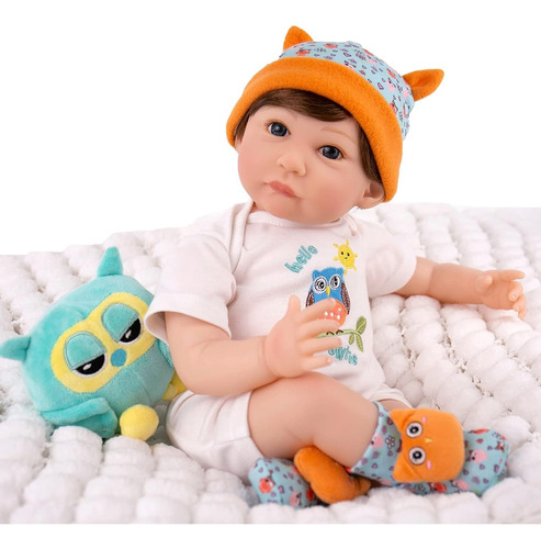 Reborn Bebe Real Niño Ojos Azules Cuerpo De Algodón