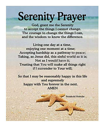 Pósteres Serenity Prayer On Beach- 8 X 10 -art Poster Print-