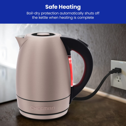 Hervidor Eléctrico Chefman De Acero Inoxidable De 1,8 L Con