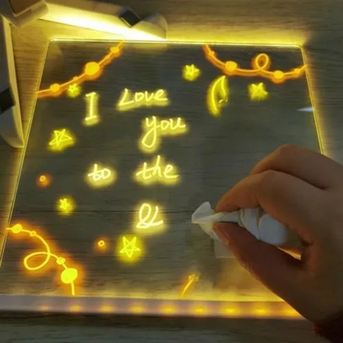 Gv Tablero De Notas Led De Color Pizarra Transparente