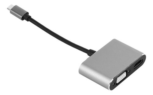 Hub Dock 2 En 1 Tipo C A Vga+hdmi Hd Spliter-abs