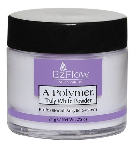 Polimero Polvo Acrílico Profesional Para Uñas Ezflow 21g Color Trully White