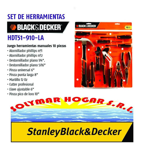 Imagen 3 de 6 de Juego De Herramientas 10 Piezas Black And Decker Hdt51-910la