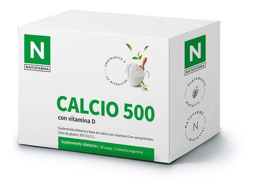Suplemento Dietario X 50cps Calcio 500 Con Vitamin Natufarm