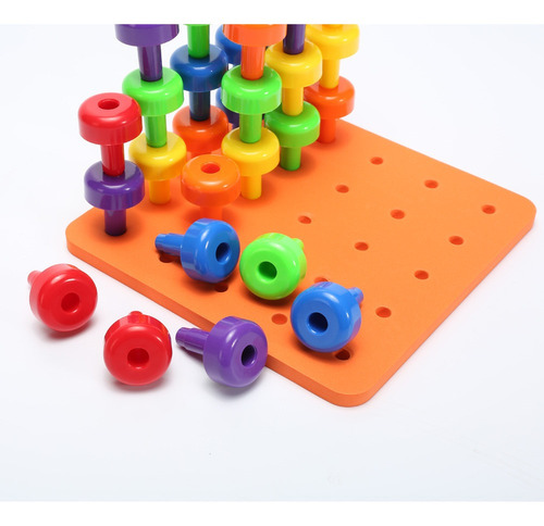 T 30pcs Peg Board Set Terapia Montessori Juguete De Motricid