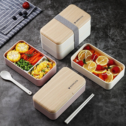 I Caja Bento - Contenedor De Almuerzo De Doble Capa A