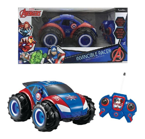 Veiculo Amphibious Capitao America Anda Na Agua Candide 9212 Cor Azul