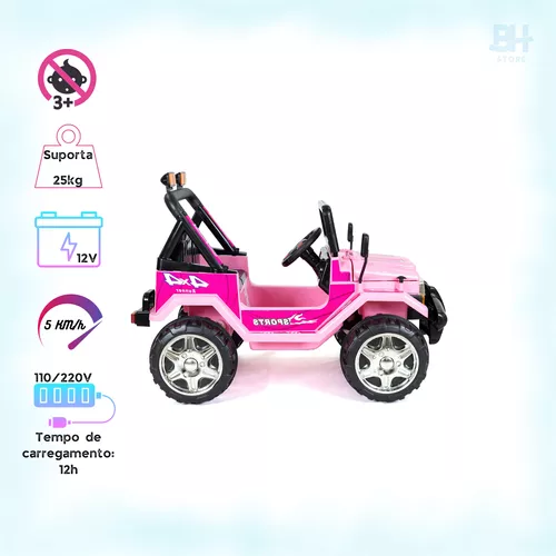 Carro Elétrico Infantil 6V Motorizado Brinquedo Baby Style Rosa